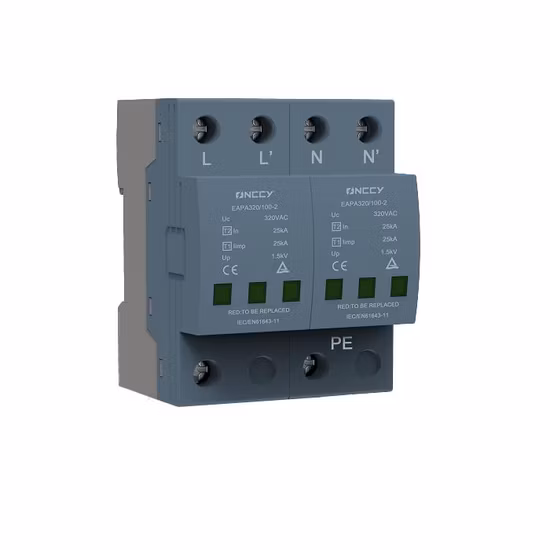 Dispositif de protection contre les surtensions SPD monophasé 1p+N 40ka pour la protection contre la foudre du système solaire